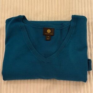 Gorgeous Deep Teal JM Collection Sweater with Gold button accents